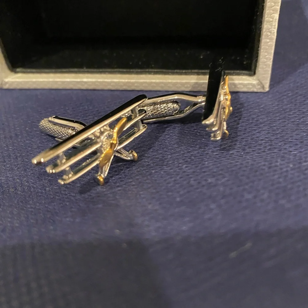 Biplane Cufflinks for Aviation Lovers